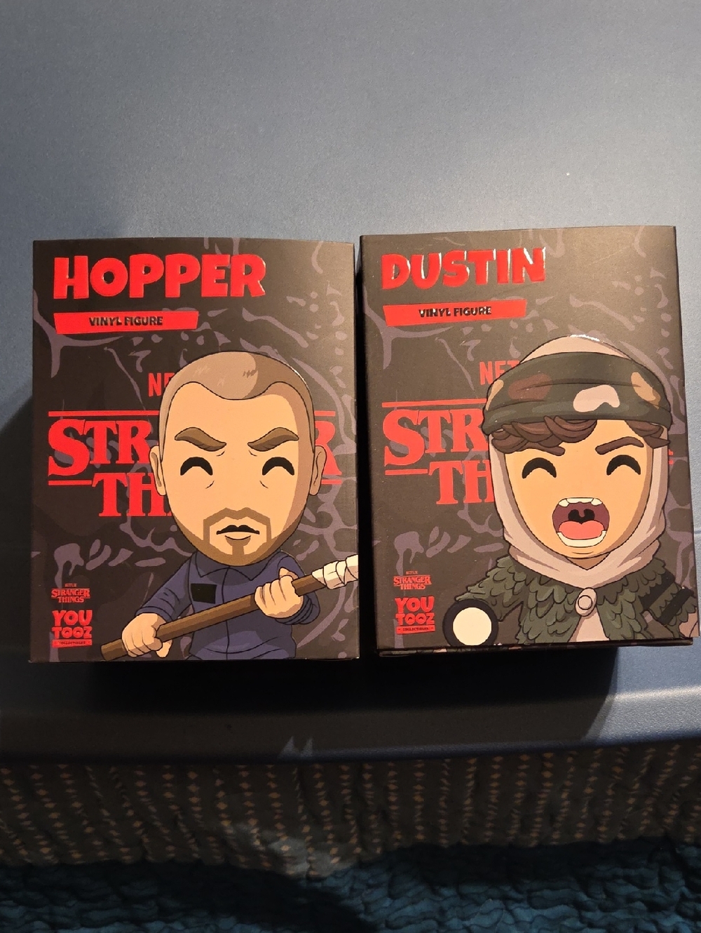 YouTooz Stranger Things Hopper & Dustin Vinyl Figure Boxes - Black